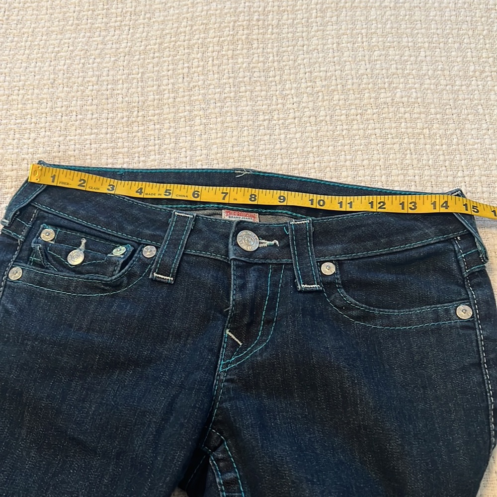 True Religion Women’s Straight Jeans with Colored Embroidered Logo Size 27 - Picture 11 of 14